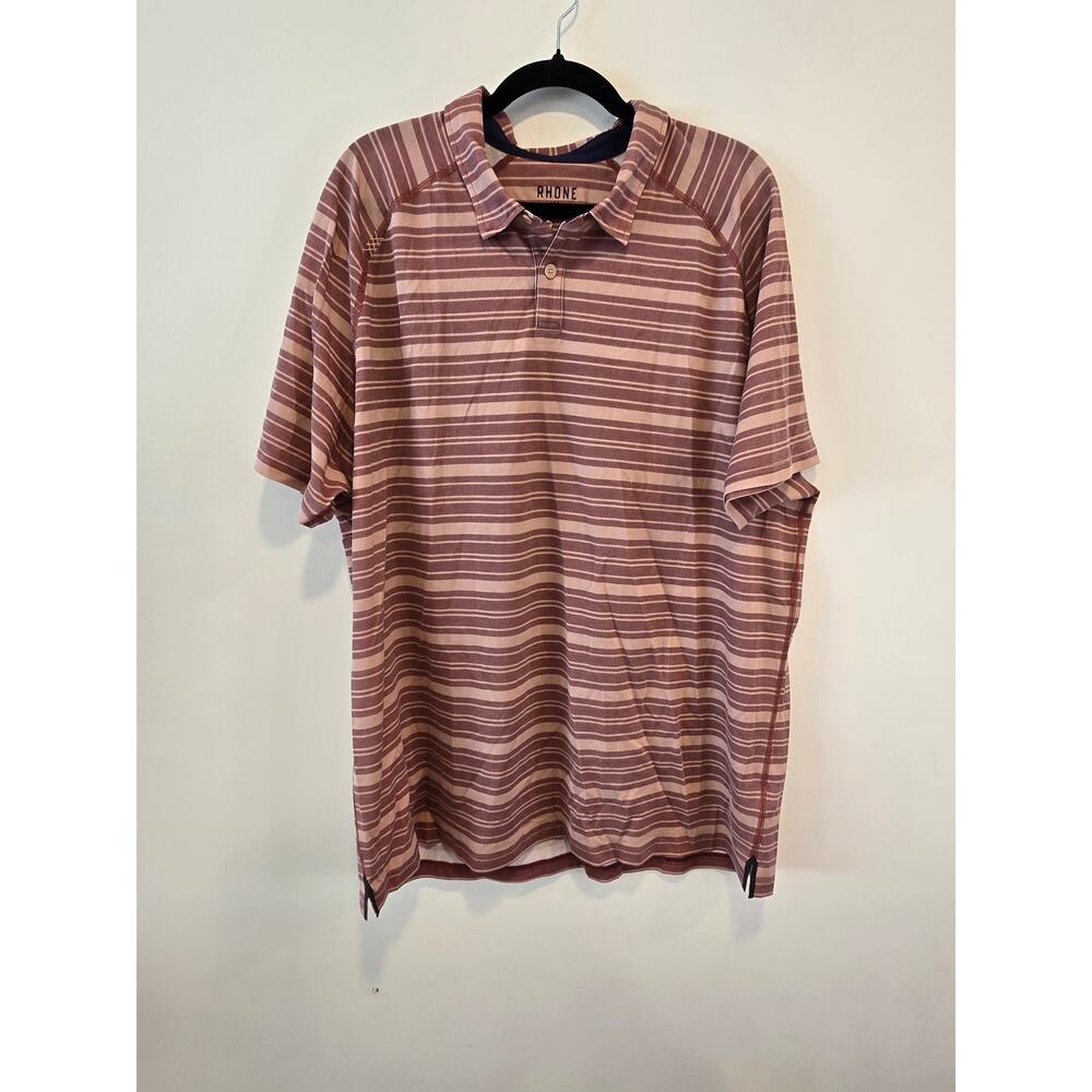 RHONE Mahogany Rose Stripe Polo Size XXL NWT
